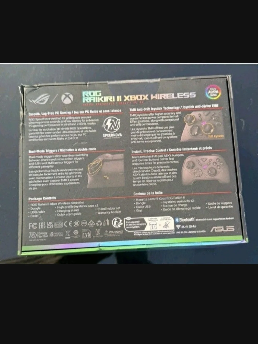 ASUS ROG Raikiri II Xbox Wireless Controller — Black with Purple Accents